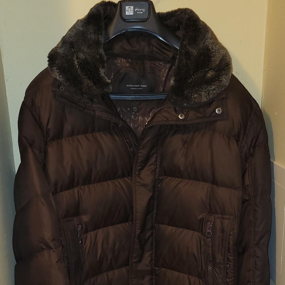 Andrew Marc Men's Puffer Jacket Fur Collar Size XXL MENS